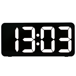 汉时钟表大屏显示静音电子闹钟数字客厅带夜灯时尚简约台钟HA89