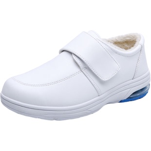 气垫护士鞋秋冬季加绒女软底白色棉鞋防滑增高舒适保暖医护工作鞋