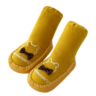 宝宝学步鞋春秋厚款防滑婴儿鞋子软底地板鞋加厚儿童室内地板鞋