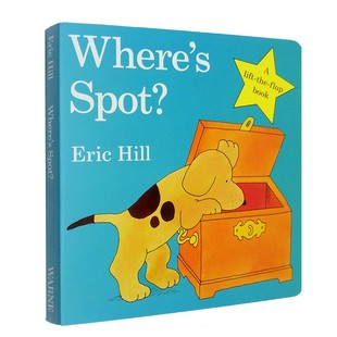正版英文原版 小玻在哪里Where is Spot小玻系列Where's Spot  幼儿童启蒙认知 Eric Hill 纸板翻翻书 幼儿园课外英语纸板书 小波