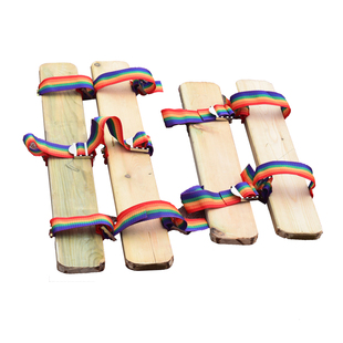 趣味运动会道具齐心协力同舟共济木板鞋竞走游戏大脚板旱地龙舟