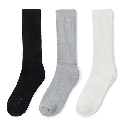 好饭系列纯色长筒毛巾棉袜