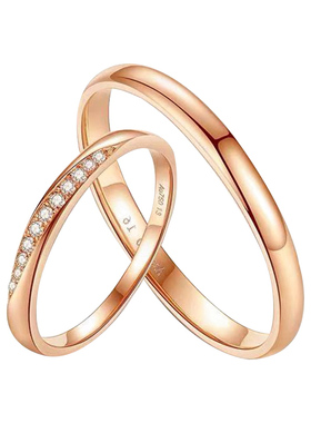 18K金钻石戒排戒金鸿盛时尚护戒新款正品私人定制真钻戒女戒指