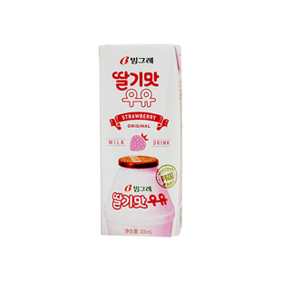 韩国进口宾格瑞香蕉草莓牛奶饮料哈密瓜味饮品整箱24盒果味瓶装奶