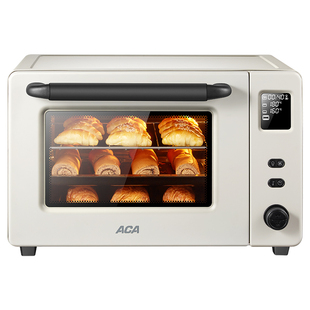 ACA烤箱家用烘焙小型电烤箱多功能全自动搪瓷蛋糕40升大容量E45S