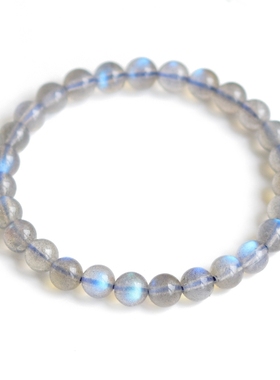 天然水晶冰种转运单圈灰月光石