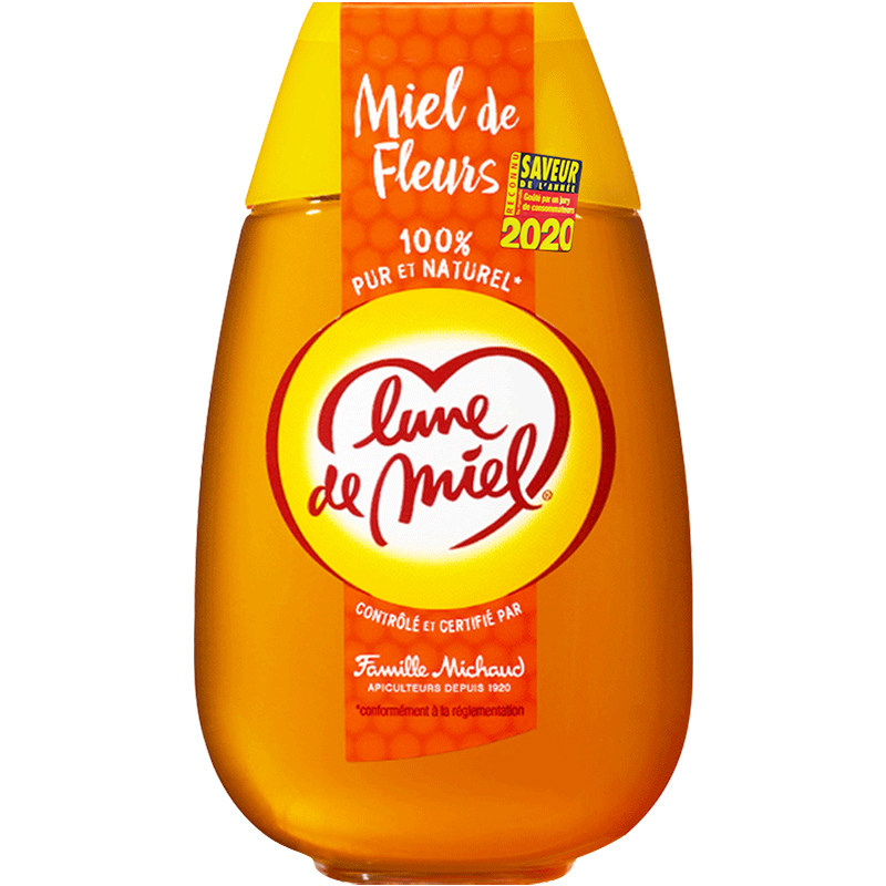 lunedemiel蜜月纯蜂蜜法国进口纯正洋槐天然百花蜂蜜500g挤压瓶装