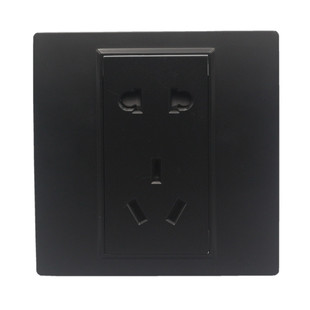 黑色开关面板家用五孔插座面板多孔插座开关 86型二三眼5孔墙壁插