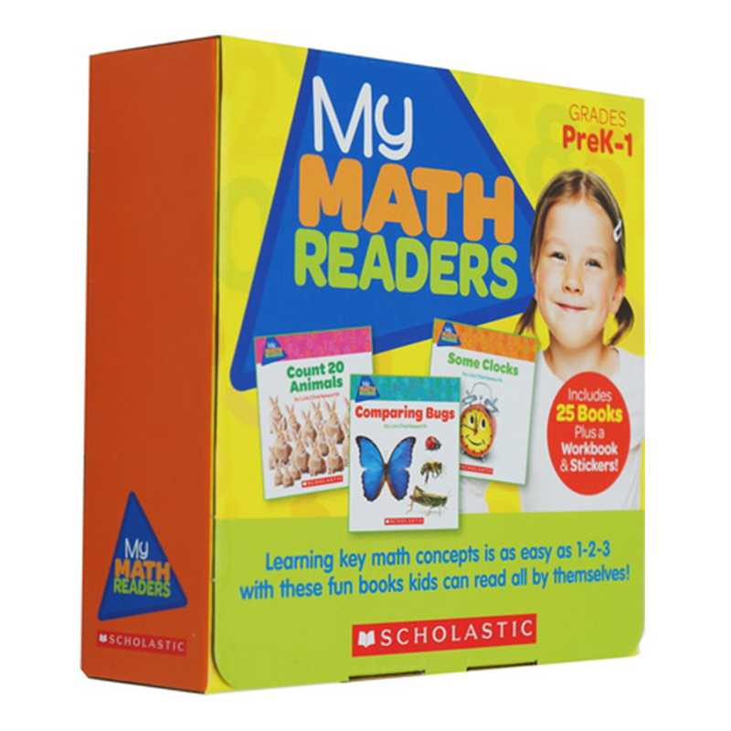 英文原版 My Math Readers 25册盒装数学启蒙思维认知形状时间认知益智儿童读物 Scholastic学乐读物