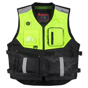 赛羽SCOYCO摩托车骑行马甲机车摩旅防摔骑士荧光背心衣服夜间反光