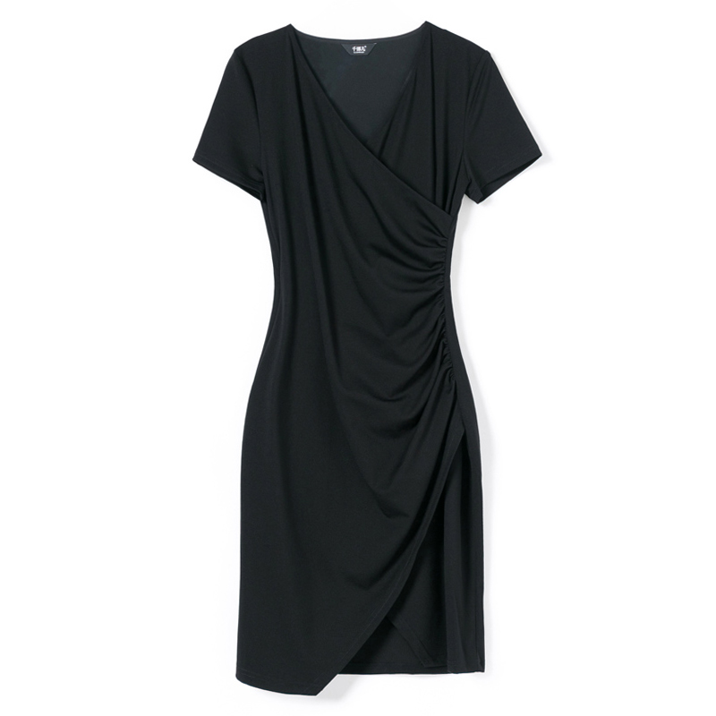 连衣裙女夏季2024新款高端修身显瘦气质黑色复古时尚职业包臀裙子