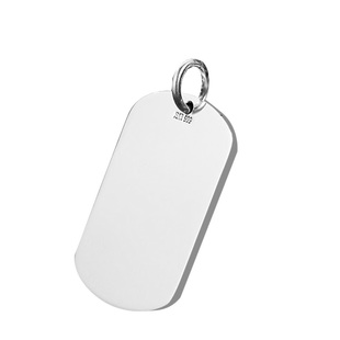 九乐999纯银平安无事牌可刻字吊坠男士纯银项链挂坠军牌潮男个性