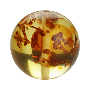 净水级琥珀爆花珀圆珠子植物珀散珠单颗多宝手串手链耳饰diy配饰