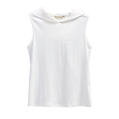 带帽可外穿针织棉纯色薄款背心