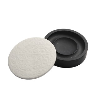 砚台墨池文房安徽宣砚天然原石圆形火锅砚带盖密封不易干墨书法国画小楷专用多功能创意迷你便携高档小墨海