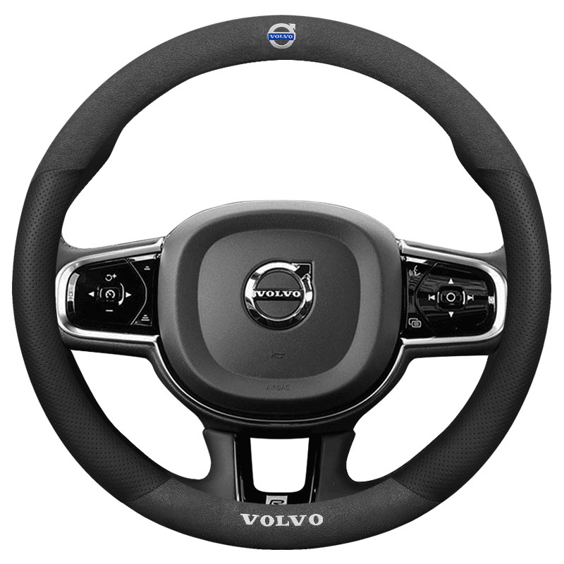 沃尔沃方向盘套XC60 XC90 S90 S60L S80V60V40XC40汽车翻毛皮把套