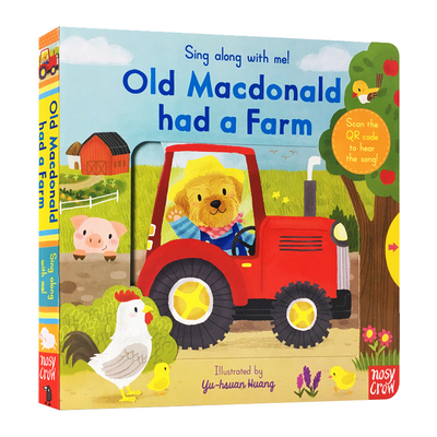 英文原版 Old MacDonald Had a Farm 纸板机关操作拉拉书  Sing Along With Me欧美经典儿歌 欢唱童谣绘本 送音频