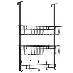 门后挂钩免打孔挂衣架加长加高卧室门上衣帽挂架篮窄缝收纳置物架