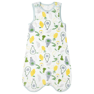 Griny婴儿背心睡袋纱布夏季薄款宝宝一体式竹棉春秋空调房防踢被