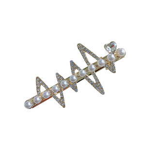 心电图发夹日韩少女简约发卡水钻夹子韩国2021年新款潮侧边头饰