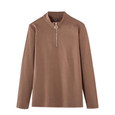 春季立领打底衫气质款女长袖拉链