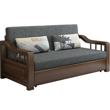 New chinese-style solid wood multi-function sofa bed New chinese-style solid wood multi-function sofa bed