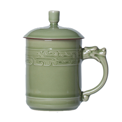 带盖个人专用仿古陶瓷杯子