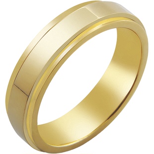 泰爱你简约金色转动戒指潮流男款钛钢指环个性解压旋转戒子