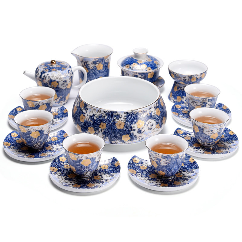 金团珐琅彩三才品茗杯功夫茶具
