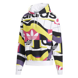 Adidas Adidas clover sweatshirt ສີ ດຳ ແລະ ຂາວ ສີ ເຫຼືອງ ທີ່ ເໝາະ ສົມ ກັບ ເສື້ອ ເຊີດ ຮູ ເສື້ອ ເສື້ອ ຢືດ ສາຍ ຮັດ ຮູ ຂອງ ຜູ້ ຊາຍ FM1566