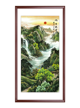 客厅山水画客厅招财装饰字画