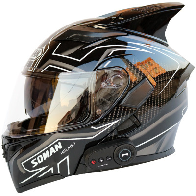 电动摩托车带蓝牙耳机四季头盔