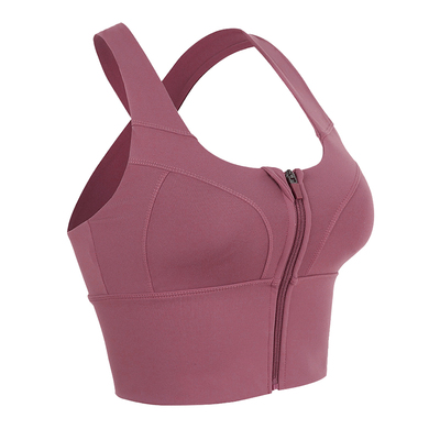 运动内衣前拉链防震聚拢定型文胸