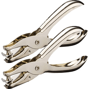 得力0114纸张手动打孔机单孔打孔器金属学生多功能手工diy打洞可爱小号圆孔打眼器文具小型手握式检票打孔钳