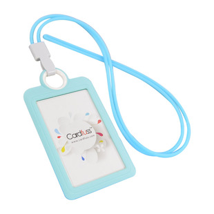 卡仕达热销创新柔软圆环硅胶吊牌卡套职工上岗证工作证工卡厂牌胸卡挂牌带环保硅胶圆绳挂绳定制印刷内卡片