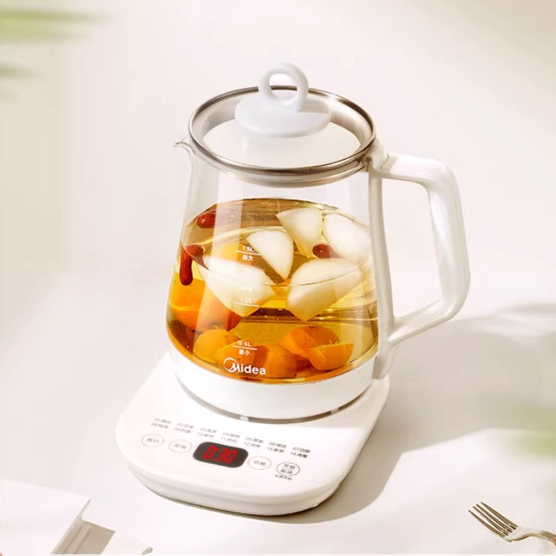 美的养生壶多功能家用大容量煮茶器办公室小型玻璃烧水壶养身茶壶