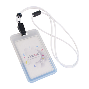 卡仕达翻盖双面透明员工上岗证厂牌工作证胸牌校园学生门禁卡饭卡卡套带多功能卡扣硅胶圆绳挂绳定制印刷内卡