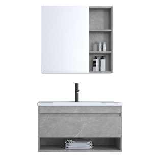 法恩莎浴室柜组合多层实木现代简约洗脸盆套装防水浴室柜60/80CM