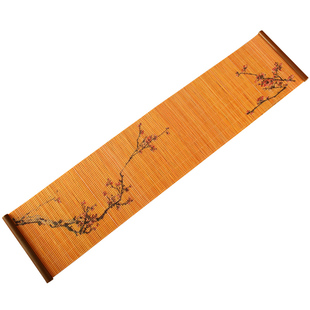 绿竹翁功夫茶具配件竹画茶席茶垫茶布中式禅意酒店书房席垫桌旗