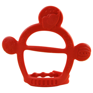 宝宝牙胶婴儿防吃手小月龄磨牙棒玩具口欲期套手安抚手环咬咬乐