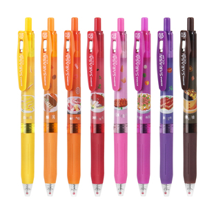 限量版日本ZEBRA斑马八方美食中性笔JJ15按动水笔八大菜系限定款黑色0.5mm学生用中国风特色联名款可换芯