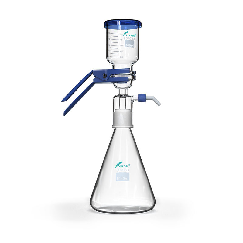 实验室真空抽滤装置1000ml溶剂过滤器真空抽滤瓶玻璃砂芯过滤装置
