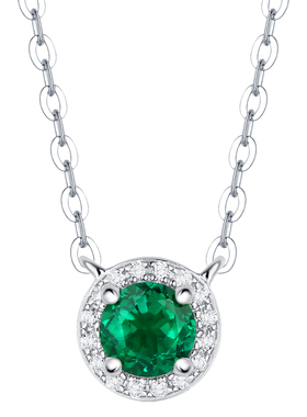 培育祖母绿项链锁骨链女礼物复古