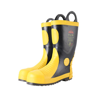 消防靴消防鞋消防战斗胶鞋训练钢板鞋底防刺穿防护靴97式02款14款