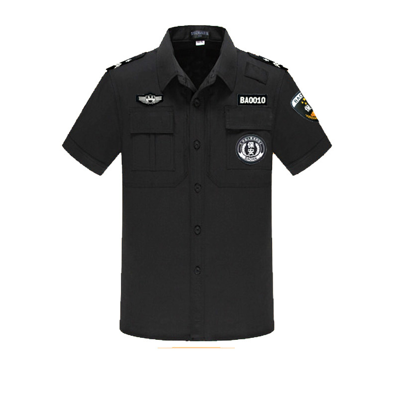 保安制服夏装黑色保安工作服套装男夏天薄款透气特训服短袖保安服