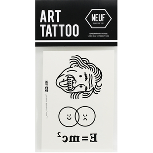 NEUF弗防水纹身贴 相对论黑白字母科学公式吐舌头的爱因斯坦