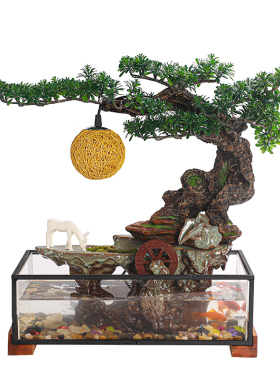 流水生财喷泉循环假山开业摆件