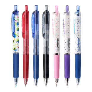 日本原装UNI三菱UMN-138水笔signo按动彩色中性笔签字笔学生用书写按动黑色水笔138S波点款水笔中性笔0.38mm