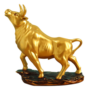 牛气冲天摆件牛客厅办公室华尔街牛摆件桌面摆件金牛装饰品仿铜牛