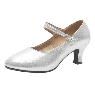 2025新款摩登舞鞋广场舞鞋女银色软底金色舞蹈鞋女式跳舞鞋华尔兹